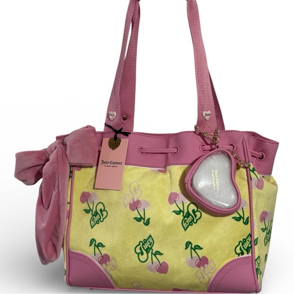 Juicy Couture Handbags - Juicy Couture Yellow Iris Multi Retro Cherry Gelato Tote Daydreamer Bag NEW NWT